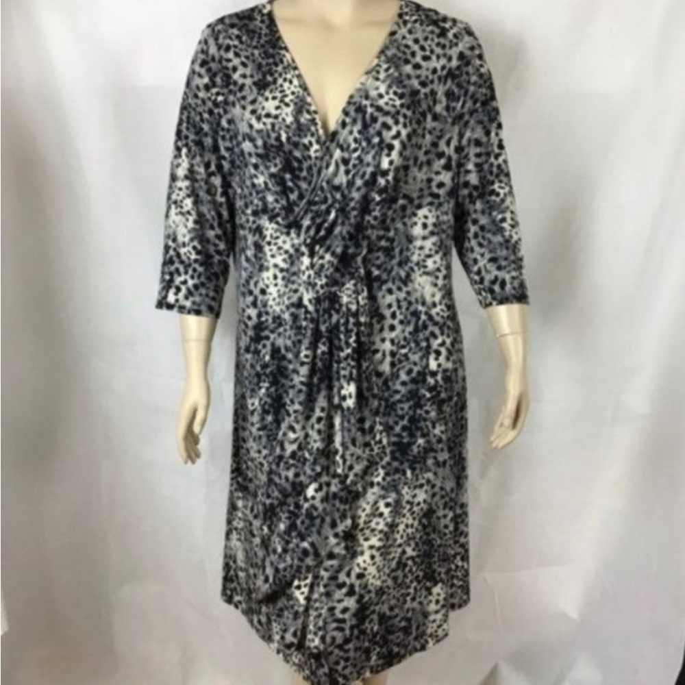 Lane Bryant Faux Wrap Dress 3/4 Sleeves
